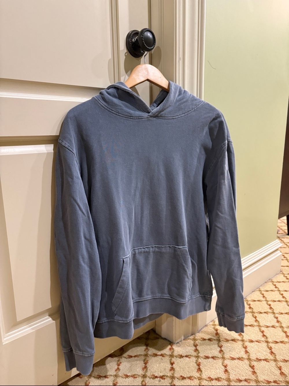 Onia Garment Dyed Pullover Hoodie Men's Medium Slate Blue